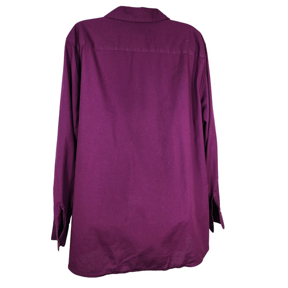 Foxcroft Lane Bryant Shirt Women Size 22 Wrinkle Free Stretch Button Long Sleeve - Picture 2 of 9